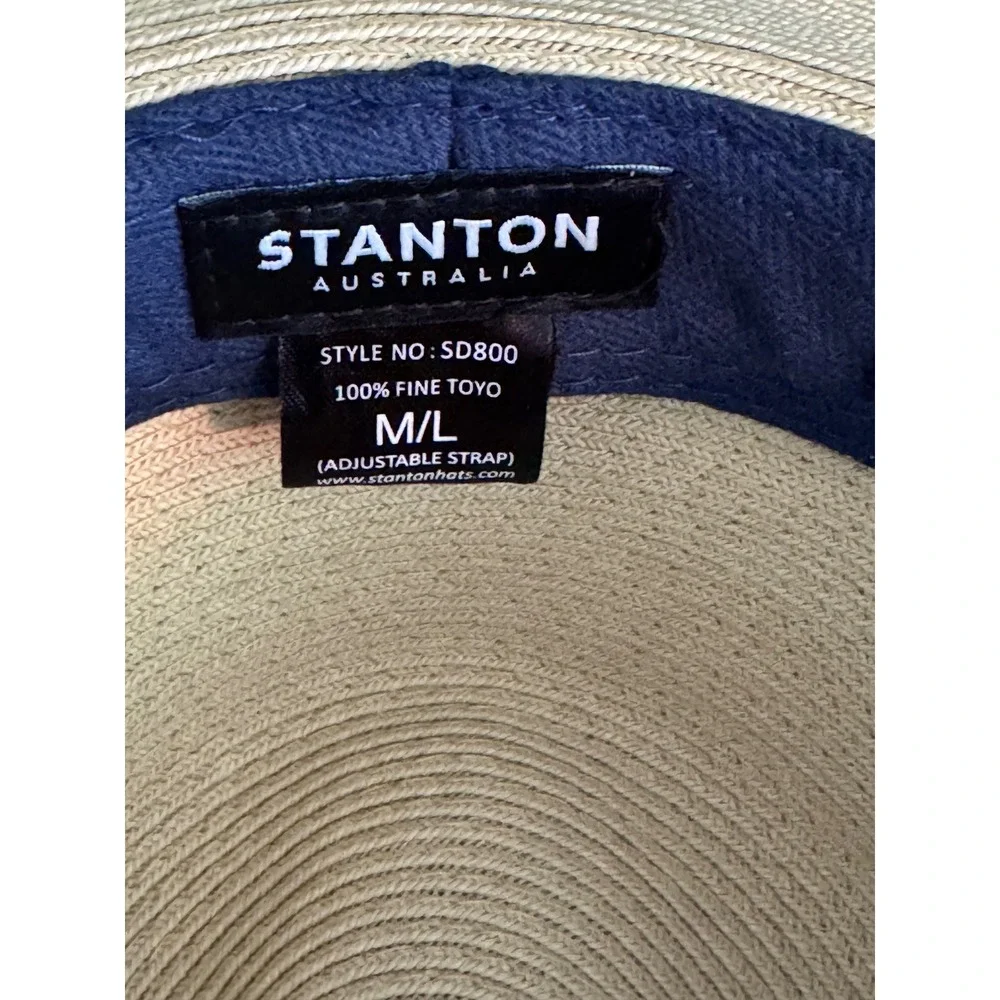 Stanton Australia SD800 Fine Toyo Straw Fedora Hat Cream Black M/L Adjustable